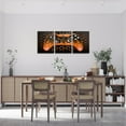 thumbnail image 4 of Manfei Orange Gamepad Canvas Wall Art Set of 3, Game Gaming Gamer Framed Wall Art for Bedroom, Geometric Hexagon Wall Decor for Kitchen, Stylish Living Room Decorative, 4 of 6