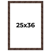 25x36 Frame Brown Burl Real Wood Picture Frame Width 1.625 Inches | Interior Frame Depth 0.5 Inches