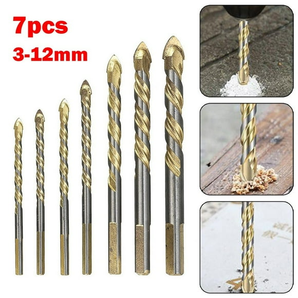 7Pcs Tungsten Carbide Drill Bit Set for Porcelain Tile Concrete Brick Glass