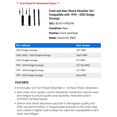 thumbnail image 2 of Front and Rear Shock Absorber Set - Compatible with 1999 - 2003 Dodge Durango 2000 2001 2002, 2 of 2