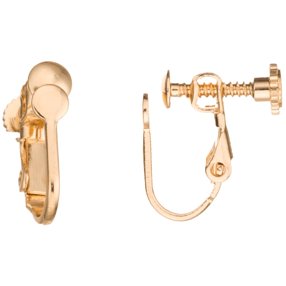 Beading Supplies Screw Back NonPierced Earring Findings With 4mm Flat