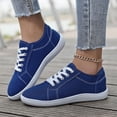 thumbnail image 2 of Unisex Canvas Sneakers Low Top Lace up Non Slip Work Shoes Lightweight Casual Tennis Comfortable Classic Footwear Blue Size 8.5, 2 of 6