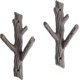thumbnail image 2 of Juego de 2 ganchos decorativos para ramas de árboles, ganchos de pared de 3 ganchos, soporte de hierro fundido resistente, decoración natural única JAMW Sencillez, 2 of 5