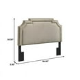 thumbnail image 4 of Nailhead Marquee Upholstered King Headboard in Linen Beige, 4 of 6