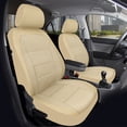 thumbnail image 2 of Auto Drive Tan Leatherette & Tan Linen Front Car Seat Cover,Universal Fit for Cars Trucks and SUVs,2 pack, 2 of 6
