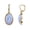 Light Blue, variant on 1928 Jewelry 14K Gold Dipped Gemstone Green Aventurine Oval Drop Earrings