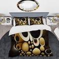 thumbnail image 2 of Designart "Circular Golden Cosmos II" Modern Geometric Bedding Covert Set - Abstract Geometric Black Abstract Bed Set With 2 Shams, 2 of 6