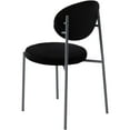 thumbnail image 5 of LeisureMod Euston Modern Velvet Dining Kitchen Side Chair with Powder Coated Grey Steel Frame, Set of 2 (Black), 5 of 11