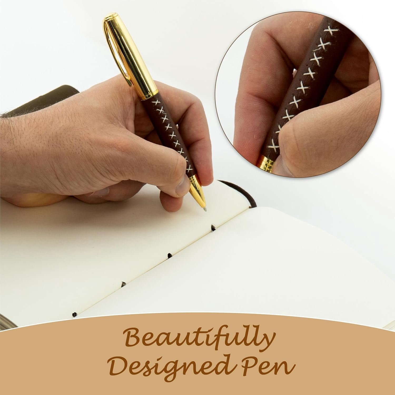 Heart Embossed Leather Journal Gift Set with Pen & Bookmark for Men Women
