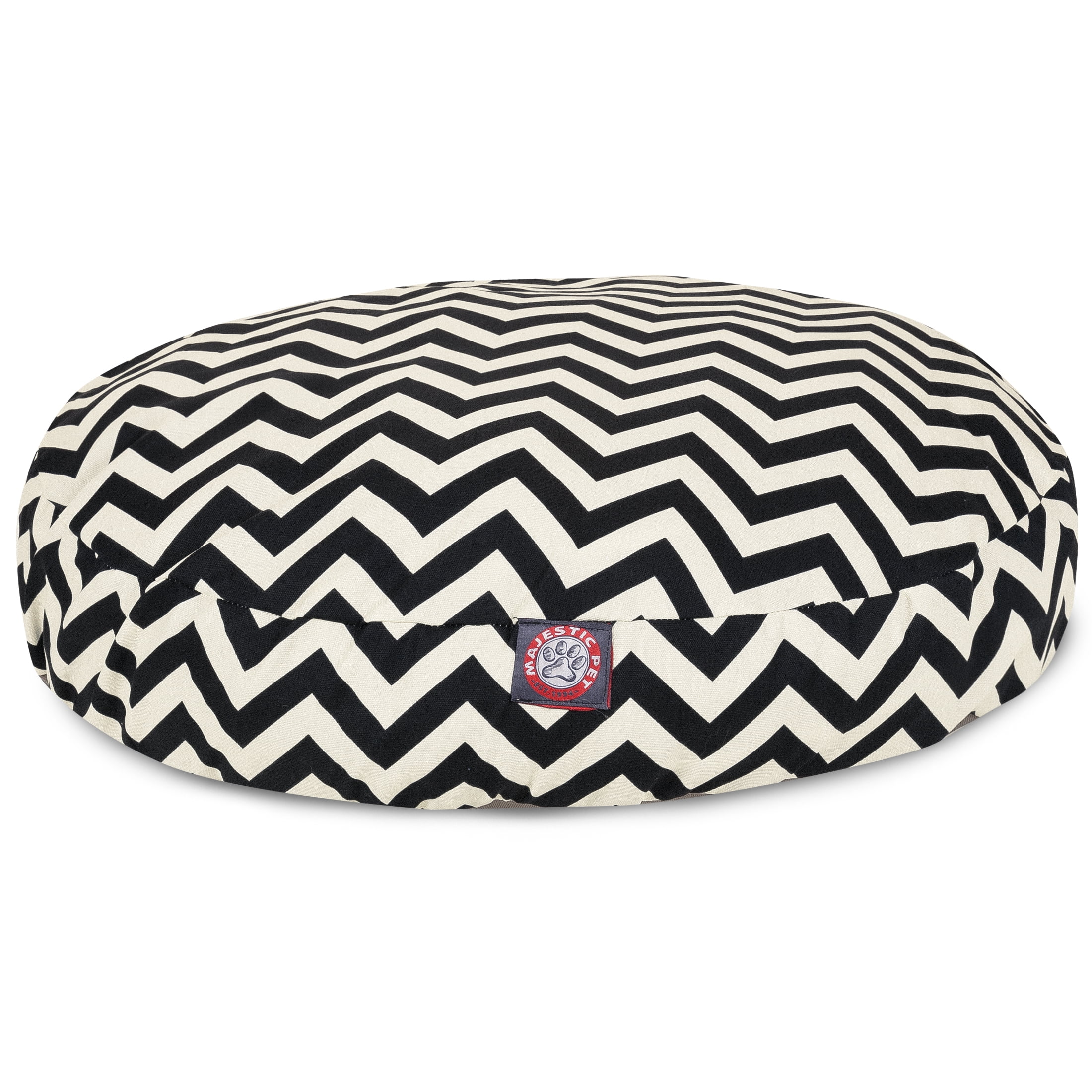 Majestic Pet | Chevron Round Pet Bed For Dogs, Removable Cover, Black, Small