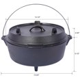 thumbnail image 2 of 6 Quart ​​​Dutch Oven, Outdoor Camping Dutch Oven Pot with Lid Handle and Lid Lifter,  Cast Iron Dutch Oven for Camping Fireplace Cooking BBQ Baking, 2 of 9