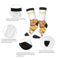 thumbnail image 3 of Kdxio Pumpkin Pie Gnome Print Children's Socks for Daily Wear and Sports Use Colorblock Mid-Calf Design Breathable Material, 3 of 5