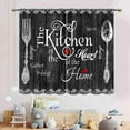 thumbnail image 3 of Rustic Kitchen Curtians, Farmhouse Fork and Spoon Woodern Plank Board Cook Theme Sweet Home Country Cottage Cafe Living Room Bedroom Blackout Window Curtains Drapes Treatments 2 Panels, 84"x84" Inch, 3 of 5