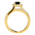 thumbnail image 2 of Aonejewelry 1.50 Carat Halo Black-Diamond Engagement Ring In 14k Yellow Gold, 2 of 3