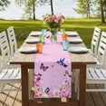 thumbnail image 4 of Table Runners 70 Inches Long Dress Scarves, Pink Flower Farmhouse Coffee/Dining/Kitchen Table Decor, Holiday Table Runner, Spring Floral Butterfly Elegant Pastoral Birds 13x70 Inch, 4 of 9