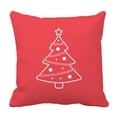 thumbnail image 1 of YUSDECOR Christmas Tree Line Icon On Red Bed Decor Pillow Cases Zippered Cushion Cover Size 20x20 Inches, 1 of 1