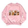 thumbnail image 4 of NMMUED Vintage Halloween Sweatshirt Halloween Party Apparel Cute Pumpkin Print Cute Funny Ghost Graphic Funny Casual Womens Halloween Shirts Pink L, 4 of 4
