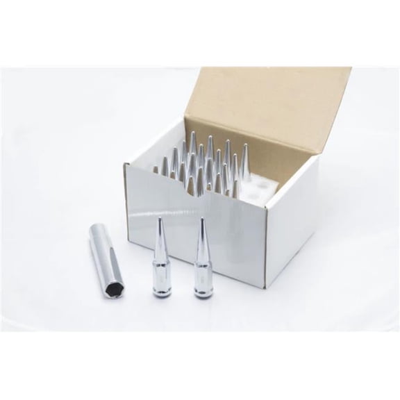 14 x 1.50 Spiked Lug Nuts, Chrome - Set of 24