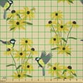 thumbnail image 2 of Ambesonne Yellow Bird Fabric by the Yard Microfiber, Avian and Rudbeckia, 10 Yards, Beige and Multicolor, 2 of 2