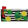 thumbnail image 5 of Coolnut Mailbox Cover Pineapple and Leaves On Black Stripe Post Mail Box Cover Magnetic Mail Wraps Cover Oversize 25.4" L x 20.78" W, 5 of 5