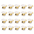 thumbnail image 1 of 20-Pack RG6 Jack Insert, Coaxial Cable Connector F-Type RG6 Connectors for Wall Plate and Patch Panel,20 x RG6 Keystone Jack Insert,White&Gold&Blue, 1 of 8
