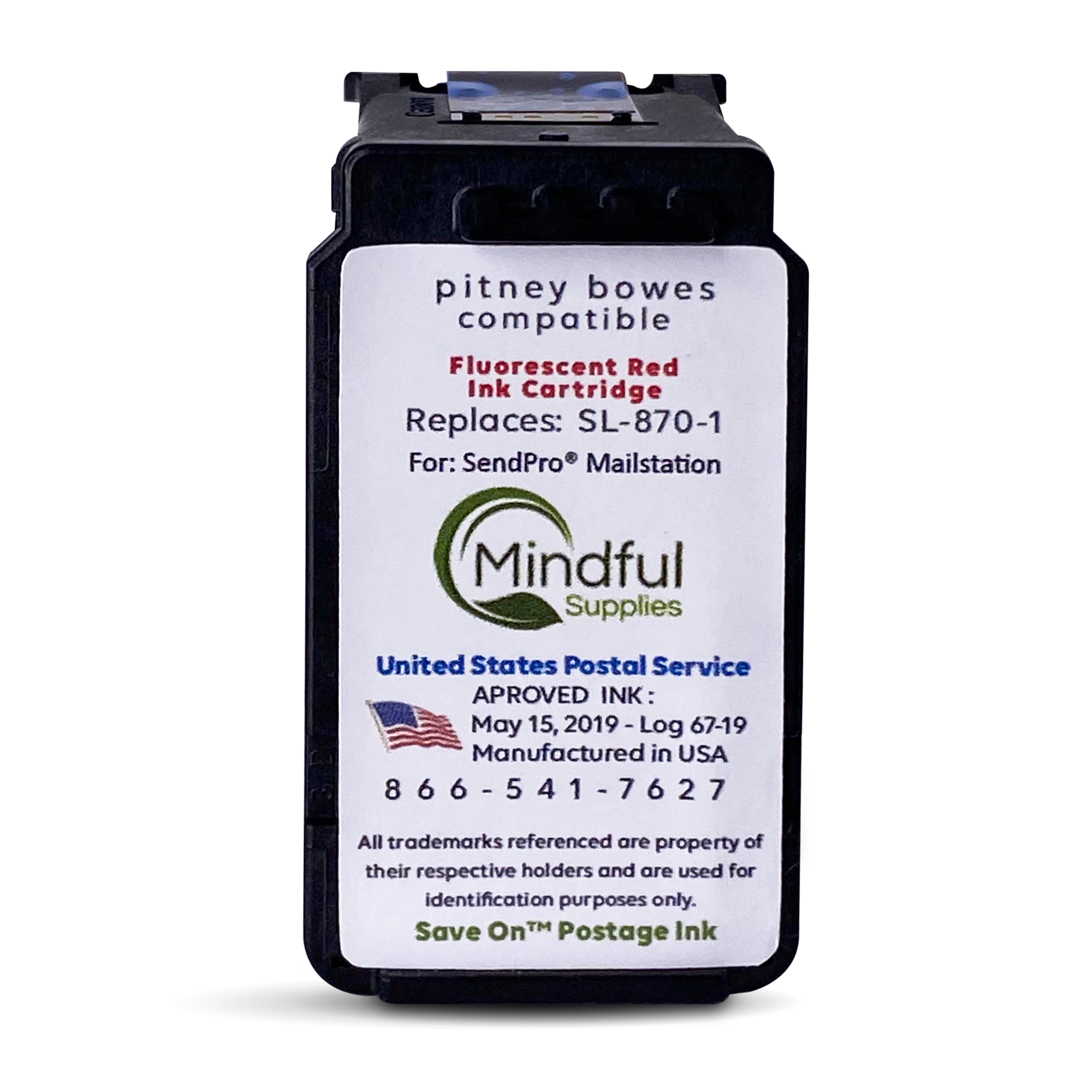 Pitney Bowes SL-870-1 Compatible Red Ink Cartridge For SendPro ...