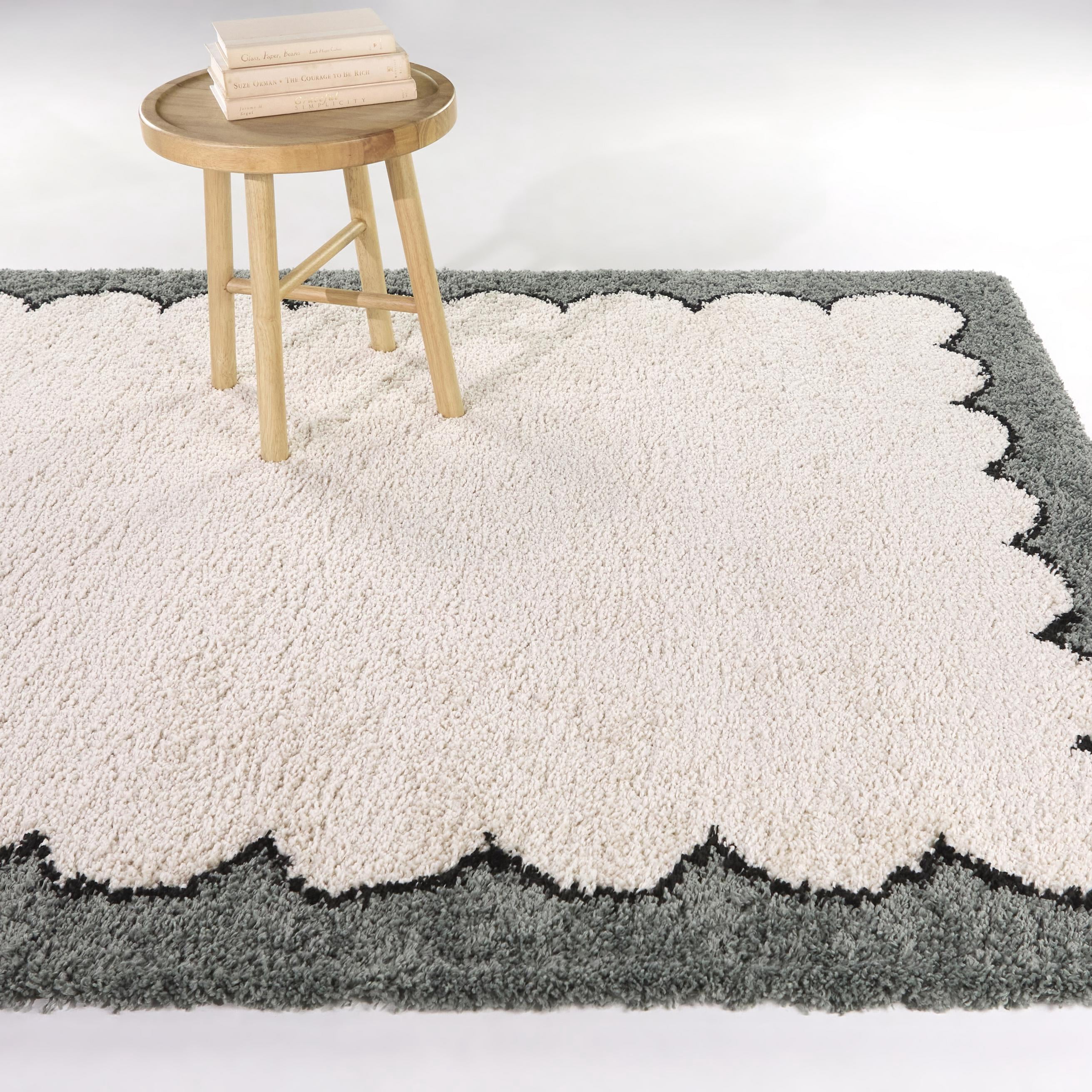 Balta Cayley Contempary Border Print Area Rug 5'3" x 7' - Gray
