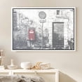thumbnail image 2 of PixonSign Framed Canvas Print Wall Art Red Mailbox and Old Building Nature Cityscape Photography Realism Rustic Scenic Relax/Calm Cool Black and White for Living Room, Bedroom, Office - 16"x24" White, 2 of 5