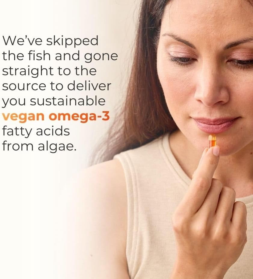 Juice Plus+ Omega Blend - Vegan, Fish-Less, No Aftertaste - Omega 3, 5, 6, 7 & 9 Fatty Acids from Algae & Seeds - DHA, ALA & EPA for Brain & Vision - 1 Bottle (60 Servings)