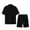Black, variant on JIKNTTR Men's Summer Beach Outfits Linen Set 2 Piece Clothing Shirt Casual Set Short Sleeved Shorts Set Trendy Beach Tracksuits