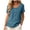 Blue, variant on Tops Women Trendy Casual Short Sleeve Embroidered Summer Shirts Crewneck Boho Dressy Blouses Loose Tunics (Black, M)