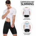 thumbnail image 4 of Mens Compression Shirt Undershirt Slimming Tank Top Workout Vest Abs Abdomen Slim Body Shaper WHITE L, 4 of 6