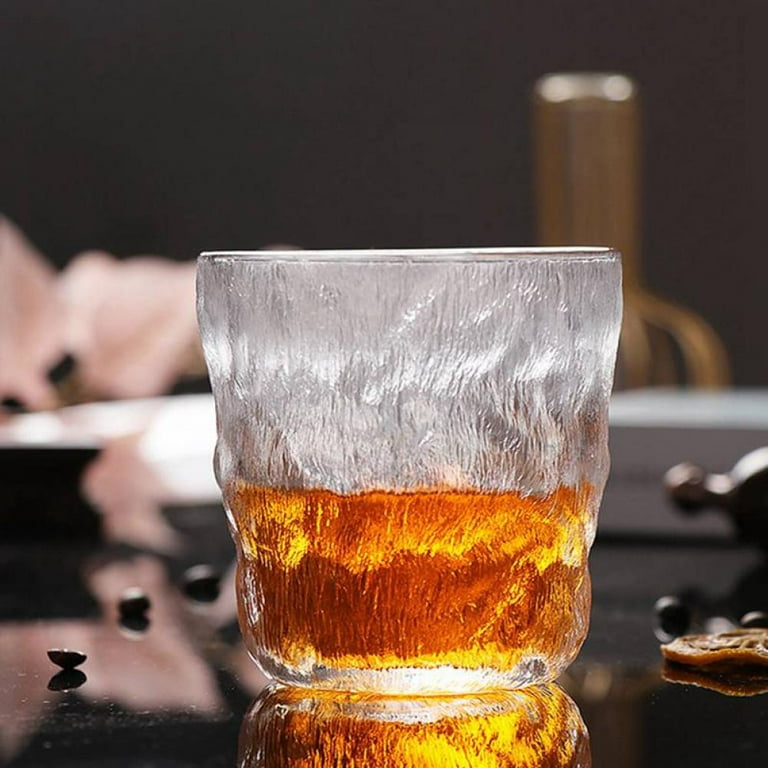 Ins Style Textured Glass Twist Cup Thickened Irregular Water Cup Juice  Breakfast Cup Embossed Milk Cup Drinking Utensil Cute