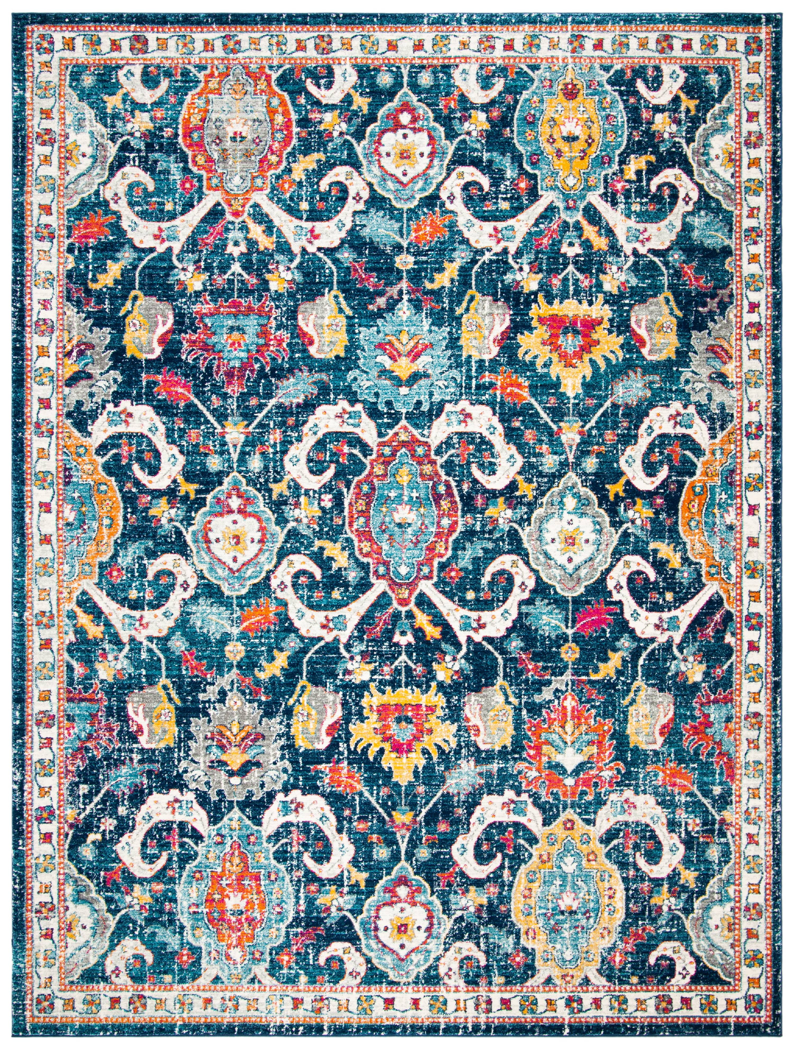 SAFAVIEH Evoke Lagrange Oriental Area Rug, Navy/Fuchsia, 9' x 12'