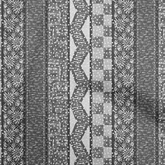 oneOone Polyester Spandex Gray Fabric Mix Block Pattern Sewing Material Print Fabric By The Yard 56 Inch Wide