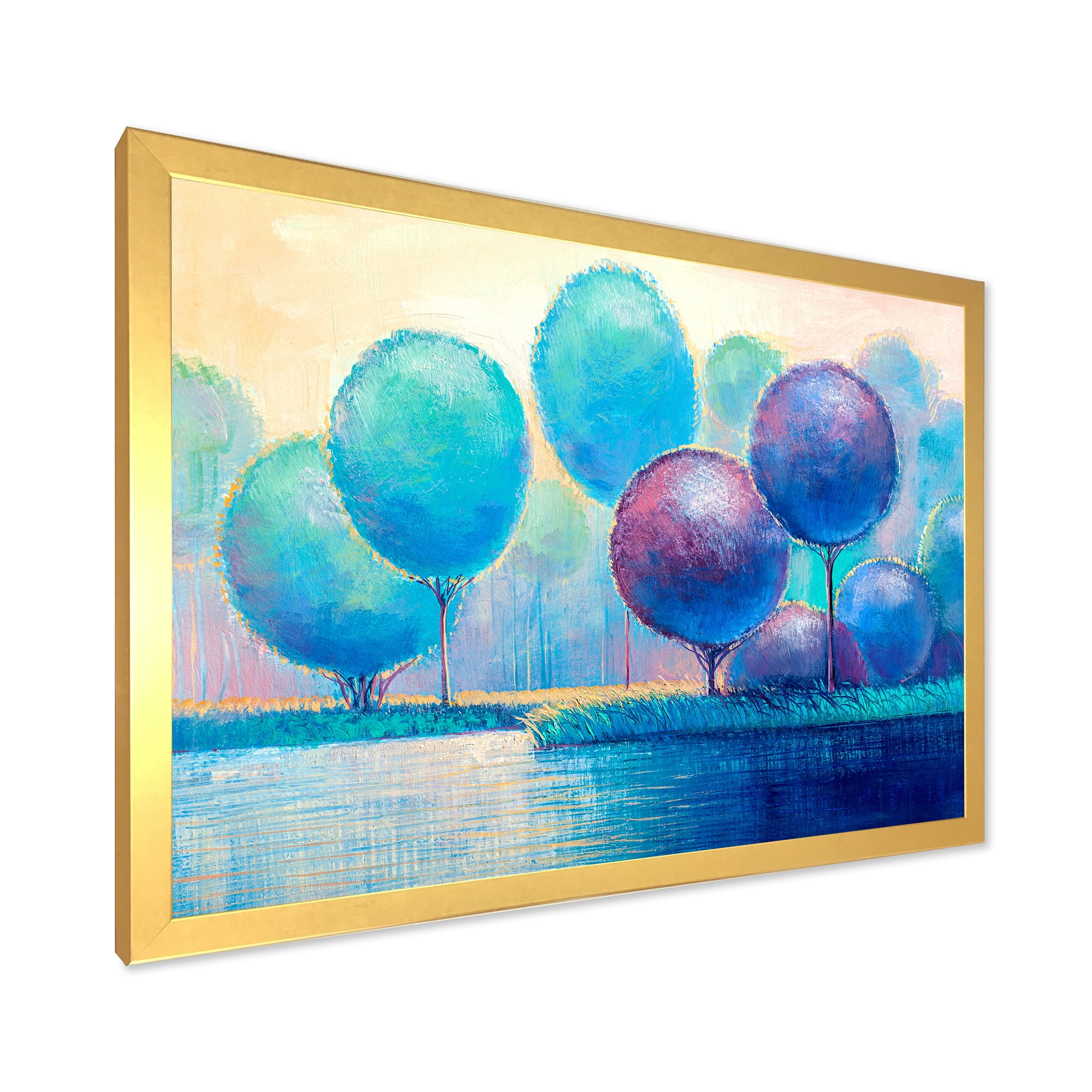 Designart 'Ornamental Colourful Trees V' Modern Framed Art Print