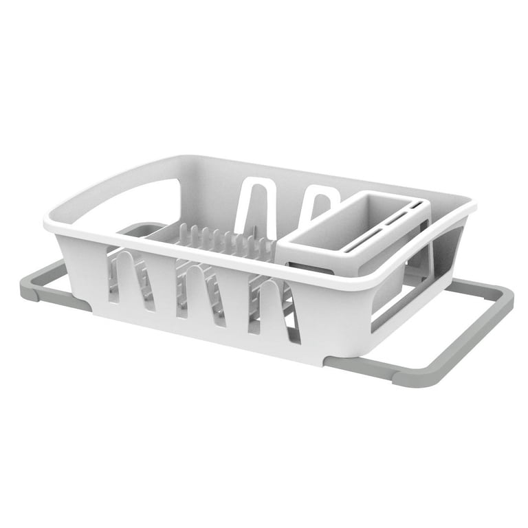 Mainstays Expandable Dish Drying Rack, White photo 1