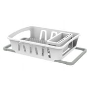 Dish Drying Rack, Mainstays Expandable Dish Rack with Utensil Holder for Kitchen Countertop, White