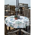 thumbnail image 2 of Outdoor Tablecloths with Umbrella Hole & Zipper, Blue Teal Coastal Round Tablecloths 60 Inch, Coral Starfish Seaside Summer Beach Waterproof Table Cloth, Patio/Pool/Picnic Table Covers, 2 of 8