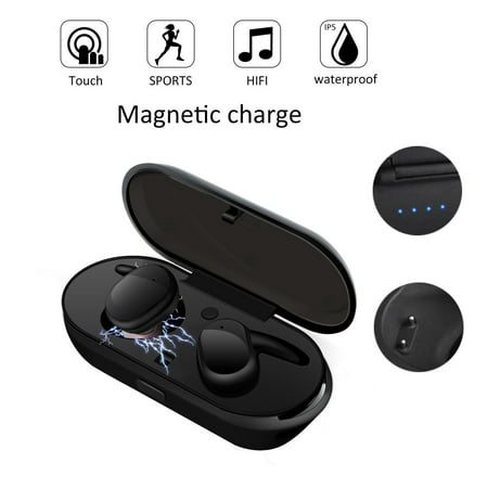 Bluetooth V4.1 Earbuds Sweatproof Mini True Bass Wireless Earphones In-Ear Twins Stereo Headsets Sport Headphones for iPhone XS XR X 8 7 6 ios Samsung Galaxy S10 S10E S9 S8 Note 9 Android