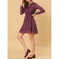 thumbnail image 5 of MODA NOVA Juniors Gilding Star Choker V Neck Long Sleeves Above Knee Dress, 5 of 7