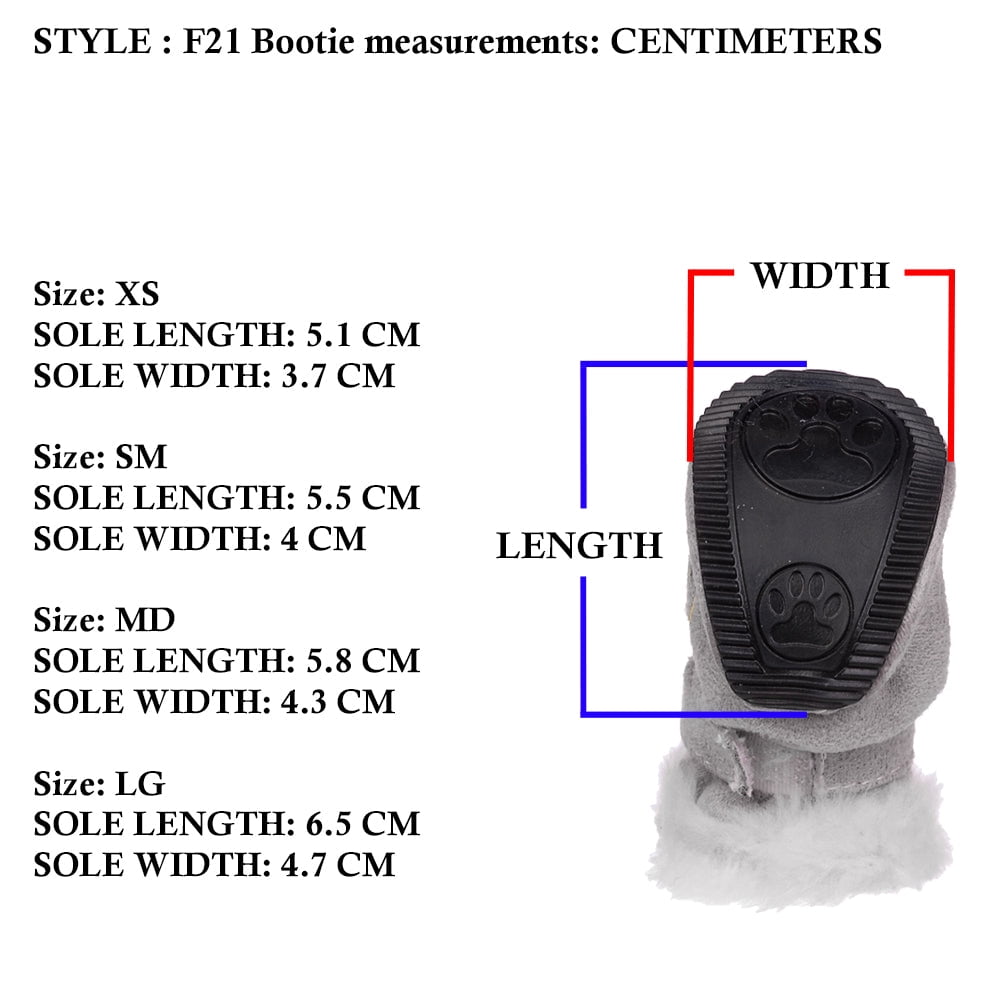 Pet Life ® Fur-Comfort 3M Insulated Fashion Fur and Suede Winter Dog Shoes Boots - Set of 4