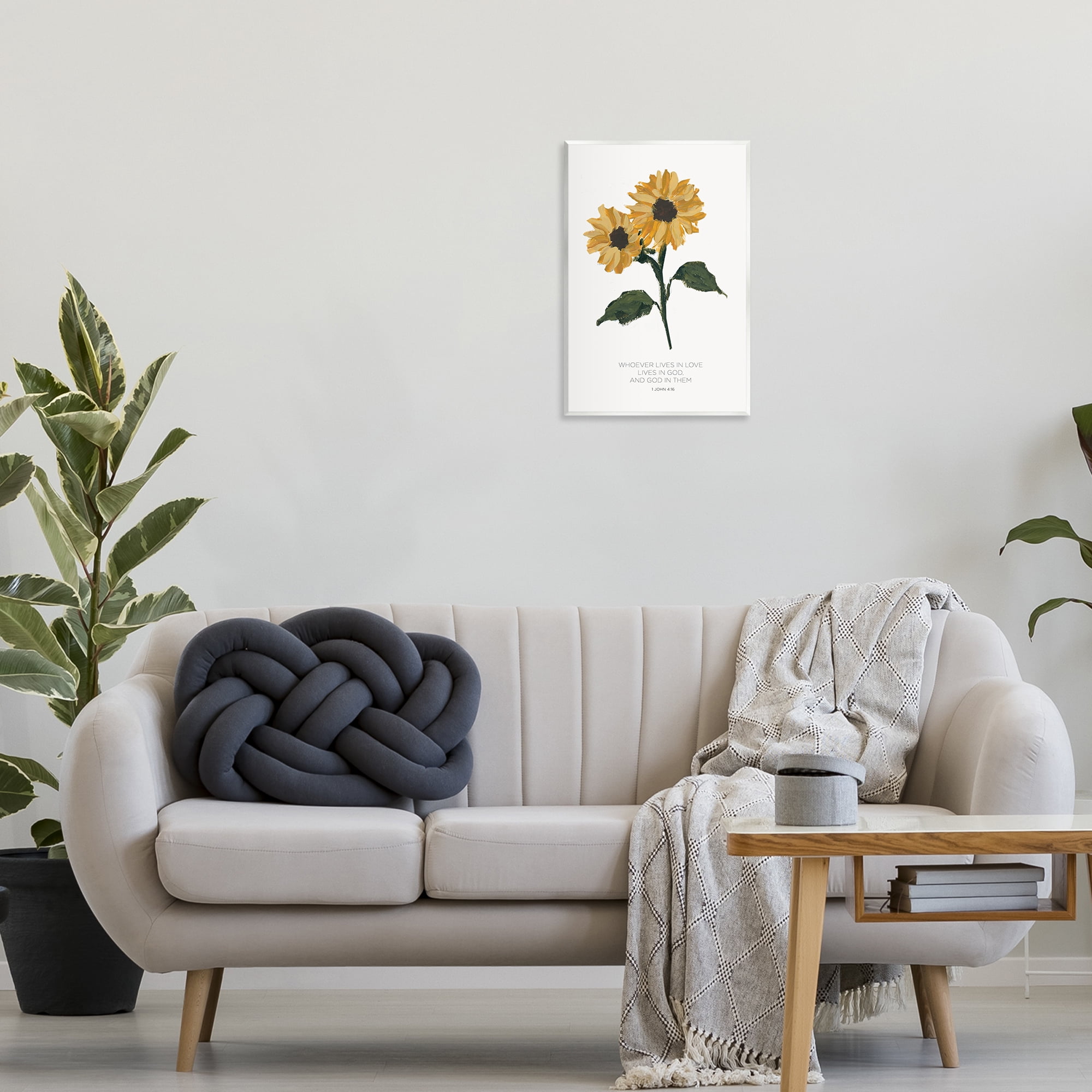 Stupell Industries Proverb with Sunflowers Religious Painting Unframed Art Print Wall Art, 13 x 19