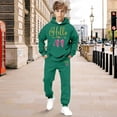 thumbnail image 2 of Angala Valentine's Day Boys Casual Outfit Cartoon Number Print Hooded Sweatshirt And Joggers Comfy Playwear Cute Cozy Babys Outfits 6-7 Years, 2 of 4