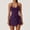 Purple, variant on AEXTO Women's Solid Color Cross-Back Tank Romper & Sports Skirt Set , Yoga, Gym & Tennis-Ready , Fashion Stretch Fabric, Summer Athletic Wear – Cheerleader Style Workout Running Clothes Sporty