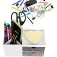thumbnail image 6 of Pencil Pen Holder for Desk, Plastic Office Desk Accessories Organizer, Business Card/Mobile Phone/Stationery Holder Storage Box, White, 6 of 7