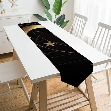 

ColourLife Table Runner Gold Bats Washable Table Cloth Runner for Holiday Home Wedding Table Top Decoration 13x70 Inches