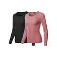 thumbnail image 1 of FashionOutfit Women's Casual Solid Basic Crew Neck Long Sleeves Thermal Top, 1 of 1