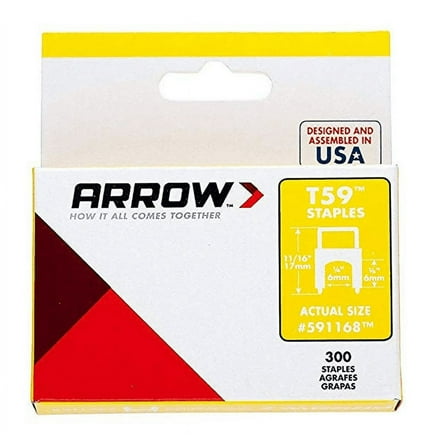 Arrow Fastener 591188 Insulated Clear T59 Staples, 1/4"