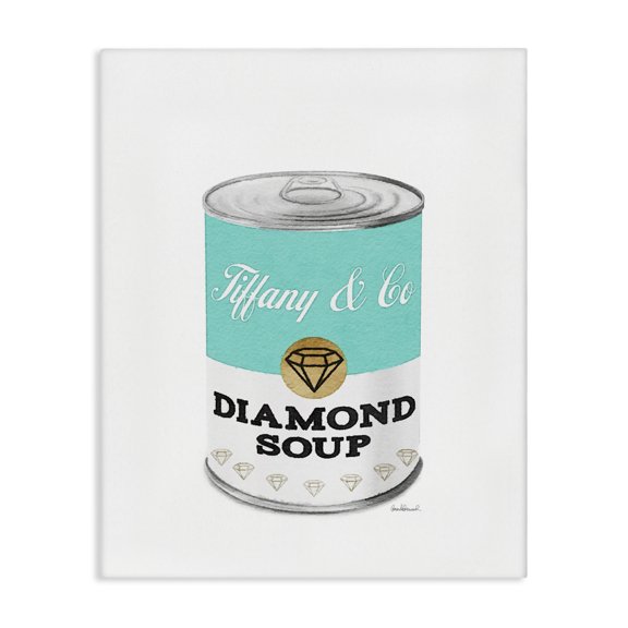 Stupell Industries Eclectic Blue Fashion Condensed Diamond Soup Glam Pop Canvas Art, 16 x 20, by Amanda Greenwood